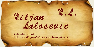 Miljan Lalošević vizit kartica